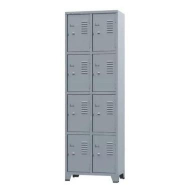 Imagem de Armário Locker para Vestiário 8 portas Pequenas Cinza - AMAPÁ