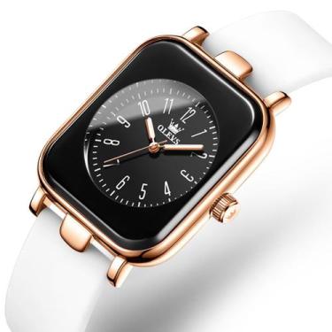 Imagem de Relógio Dourado Feminino De Pulso Casual Luxo Analógico - OLEVS