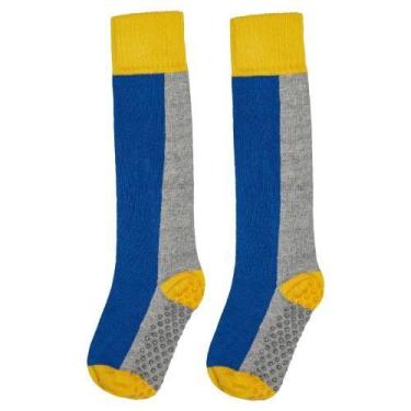 Imagem de Meia 3/4 Cano Alto Bicolor Azul Infantil e Adulto - Miimos, G