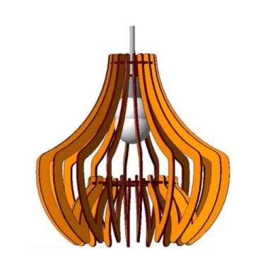 Imagem de Luminária Teto tipo Pendente OÁSIS MDF - Completa - CORALISA, MDF CRU,