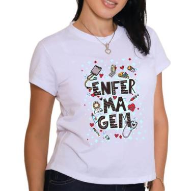 Imagem de Babylook de enfermagem feminina modelo plus size tshirts profissão cam