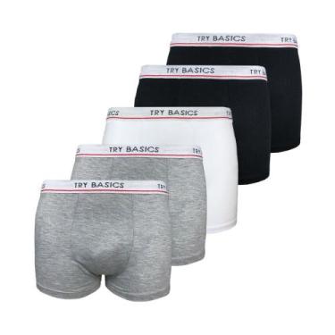 Imagem de Kit 5 Cuecas Boxers Infantil Box Algodão Cotton Conforto - Try Basics,