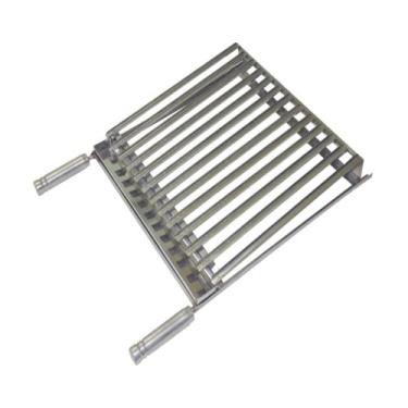 Imagem de Grelha Parrilha Argentina Aço Inox com Caixa Gordura 50x40cm - Metal M