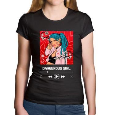 Imagem de Baby Look Algodão Dangerous Girl - Foca na Moda, Preto, G