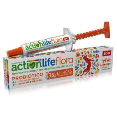 Imagem de Seringa suplemento vitamínico com probiótico para cães e gatos flora -
