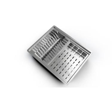 Imagem de Escorredor calha  Gourmet canal  Embutir Inox Umido Louça Pratos Copos