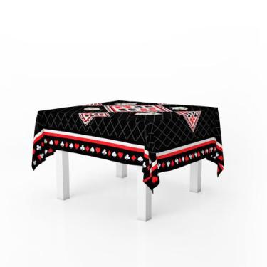 Imagem de Toalha De Mesa 4 Lugares Quadrada Baralho Poker 146x146cm - PRESENTE-B