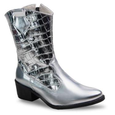 Imagem de Bota Texana Western Bordada Croco Feminina Tendencia Moda Ana Castela 