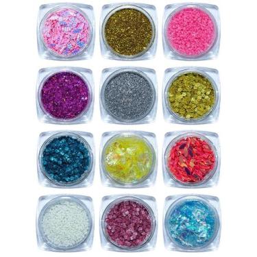 Imagem de Decoração de unha Nail art glíter  Arte sedução, Kit 12 und.