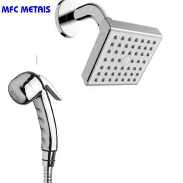 Imagem de Ducha quadrada 10x10 com Desviador chuveirinho - MC MANUTENÇÃO