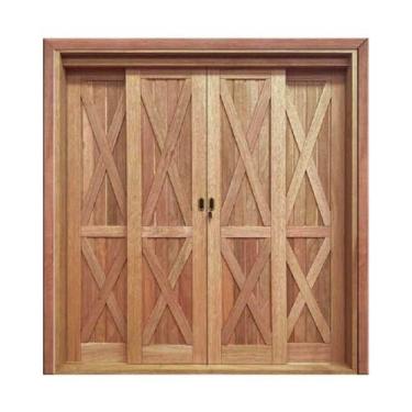 Imagem de Porta de Correr Chácara 4 folhas em Madeira Maciça Cedro Arana Casmavi