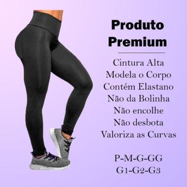 Imagem de Calça Legging Feminina Preta Cintura Alta - Leg Academia Empina Bumbum