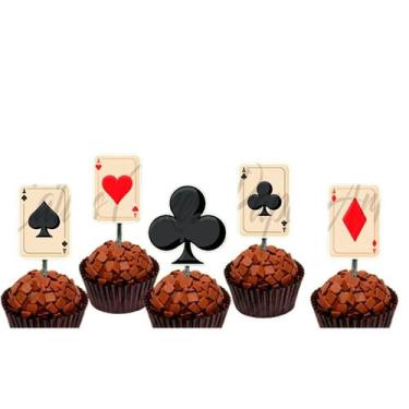 Imagem de 50 topper tag plaquinha para doces baralho naipe - Catias Cakes