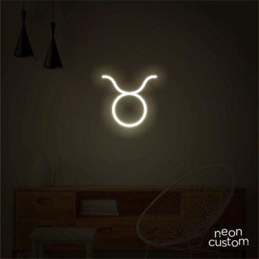 Imagem de luminaria letreiro Neon Led Signo Touro 100x95 luminoso decoração p/ s