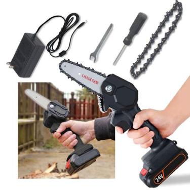 Imagem de Mini Motoserra Eletrica Portatil De Mao 600W Corta Rapido 24v Galhos M