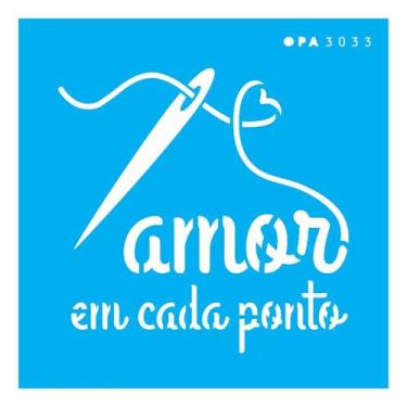 Imagem de Stencil Opa 10x10 Frase Amor em Cada Ponto 3033