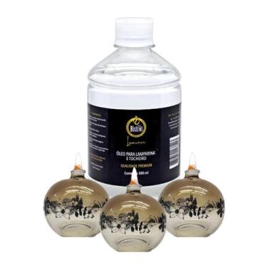 Imagem de KIT 3 LAMPARINAS DECORATIVAS SENSAÇÕES + 500ml DE FLUIDO - Velas Bistr