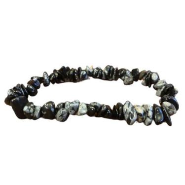 Imagem de Pulseira Obsidiana Flocos De Neve Em Cascalho - Proteção - EQUILIBRIO