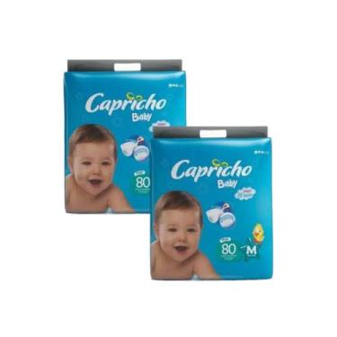 Imagem de Kit com 2pacotes Fralda Infantil Capricho Baby Super Jumbo, M