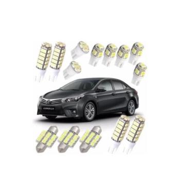 Imagem de Kit Lampadas Led Corolla 2014 2015 2016 Pingo Teto Placa Ré - Blue Lio