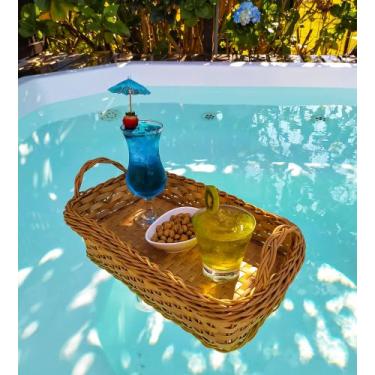 Imagem de Bandeja flutuante P de vime Bege - Bella donna decor