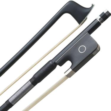 Imagem de ARCRAW Laço de viola de fibra de carbono em bastão de ébano crina de cavalo natural para professores estudantes profissionais