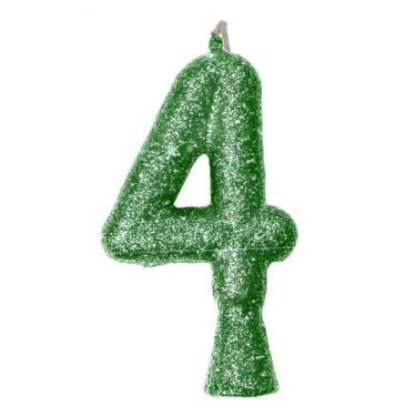 Imagem de Vela de Aniversário Puro Glitter Verde - Festcolor, 4