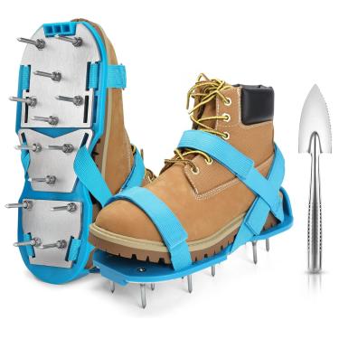 Imagem de DenForste Tênis aerador de grama para grama - Aerador de grama pré-montado para gramado - Ferramenta de aerador de jarda de solo para aerar jardim de pátio