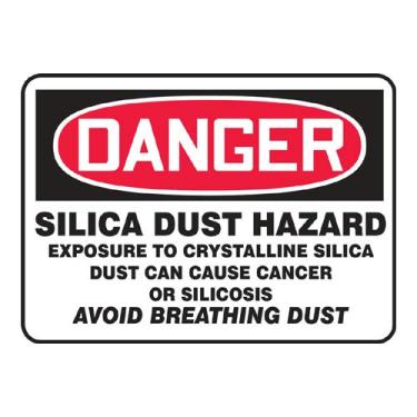 Imagem de Accuform Placa de segurança "Danger Silica Dust Hazard", Aluma-Lite™, 18 x 25 cm (MCHG139XL)