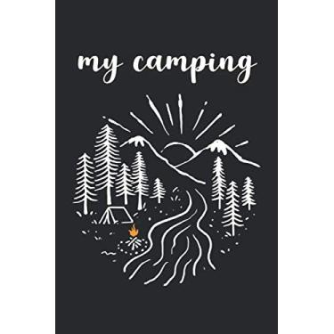 Imagem de My Camping: Funny Family Checklist Journal NoteBook, Planner Book Record Accessories, Dinner Set Logbook, Black Cover with Tent and River for Teen, Christmas Gift for Campers Kids
