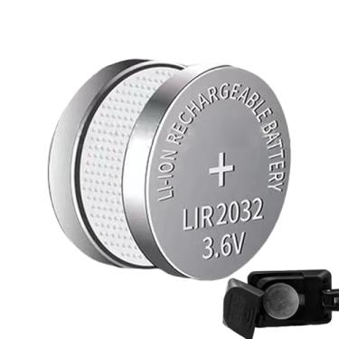 Imagem de Bateria de botão recarregável, baterias de botão, Bateria de íon em formato de botão 3.6V LIR2032, 2X baterias de íon redondas planas para dispositivos eletrônicos