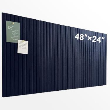 Imagem de Quadro grande de cortiça para escritório, pacote com 8 azulejos de parede de feltro com painéis de parede de ripas e abas adesivas removíveis seguras, quadro de avisos de feltro, placas de cortiça