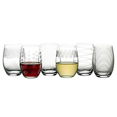 Imagem de Mikasa Cheers Taças de vinho gravadas sem haste, cristal europeu fino sem chumbo, 17 onças para vinho tinto ou branco - conjunto de 6