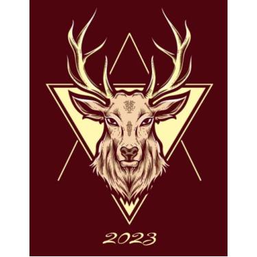 Imagem de 2023: Agenda semainier au format A4 - Année civile (Janvier à Décembre 2023) - Intervalles d'1h (7h-22h) - Contacts, jours fériés, mots de passe, ... - Une semaine sur deux pages