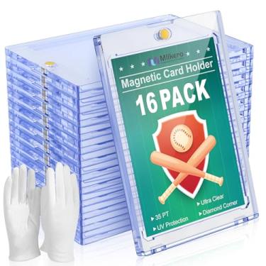 Imagem de Suporte magnético de 16 quilates para cartões colecionáveis, protetores de cartão de beisebol 35 pontos para cartões colecionáveis adequado para cartões padrão, cartões MTG, cartões YUGIOH, cartões