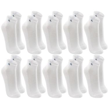 Imagem de Kit com 10 Meias Sport, Lupo, Adulto Unissex, Branco, 37-40