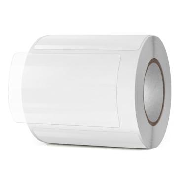 Imagem de YIKIADA 500 adesivos retangulares transparentes com selo de 5 × 7,6 cm, adesivos autoadesivos de bolacha, à prova d'água, para envelopes, caixas, pacotes de presentes