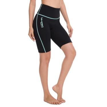 Imagem de Lemorecn Bermuda feminina de neoprene super elástica de 2 mm para esportes aquáticos (1026greenline-3GG