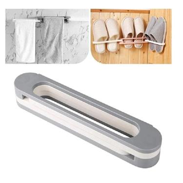 Imagem de Kit Sapateira De Parede 3 Pares Organizador De 6 Chinelos Pantufa Suporte Multiuso Guarda Roupa Armario Porta Toalha Cor