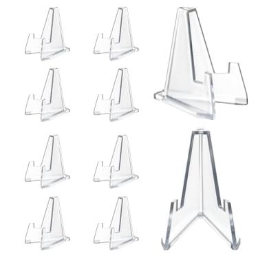 Imagem de 10 Pack 2.2 Inch Clear Small Easel Stand, Acrylic Tabletop Mini Easel, Display Holder for Sports Cards, Challenge Coin, Graded Cards, Name Card, Photo, Sign, Medal, Crystals, Plates
