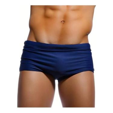 Imagem de Sunga Boxer Masculina Praia Slim Fitness Preta Azul Marinho, Azul, Mar