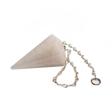 Imagem de Pêndulo Quartzo Branco Facetado Pedra Pra Radiestesia - CristaisdeCurv