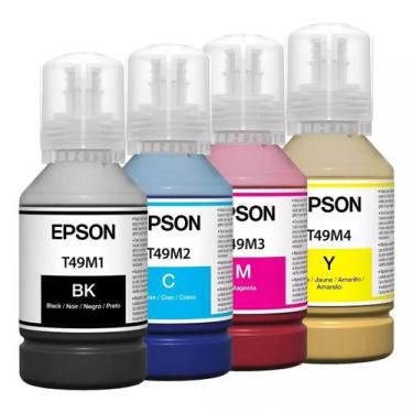 Imagem de Kit 4 Tintas Original Epson T49M Sublimática SureColor Preta Magenta A