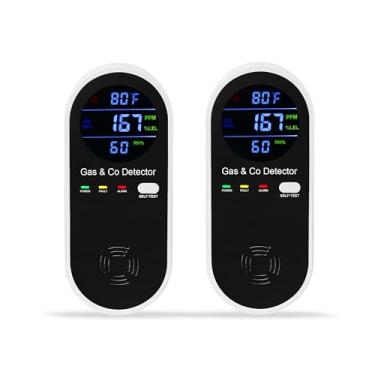 Imagem de KOABBIT 2 Packs Combination Gas & Carbon Monoxide Detector, 4-in-1 Natural Gas Detector & Carbon Monoxide Alarm with Temperature(°F) & Humidity,Propane & CO Detector for Home,RV,Apartment