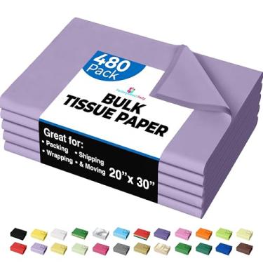 Imagem de Papel de seda lavanda para sacos de presente - papel de seda de 50,8 cm x 76,2 cm lavanda 480 folhas - papel de jornal de 4,5 kg para embalagem, enchimento de caixa de presente de aniversário,