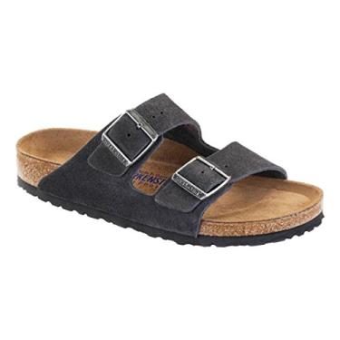 Imagem de Birkenstock Unissex, Arizona Soft Footbed Sandal - Largura estreita, Camurça cinza aveludada, 15-15.5 Narrow Women/13-13.5 Narrow Men