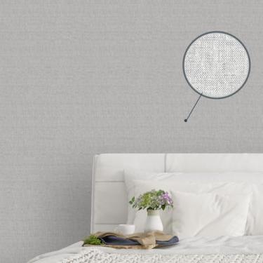 Imagem de Papel de Parede Efeito Linho Algodão Egípcio Cinza