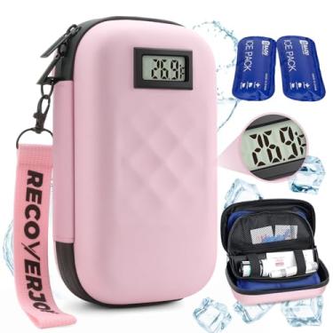 Imagem de RecoverJoy Estojo De Viagem Para Refrigerador De Insulina Aprovado Pela Tsa, Bolsa Para Medicamentos Para Diabéticos Com Termômetro, Visor De Temperatura, Bolsa Organizadora De Medicamentos Para Dia