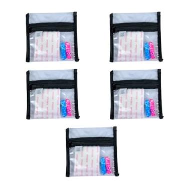 Imagem de 5 Saquinhos Organizadores Necessaire Multiuso Transparente Para Bolsa - Mais Grosso e Resistente Com Zíper Preto - Organizador de Bolsa