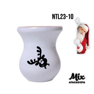 Imagem de Cuia de Madeira Branca Personalizada Natal - Mix Atacadista, Branca 10